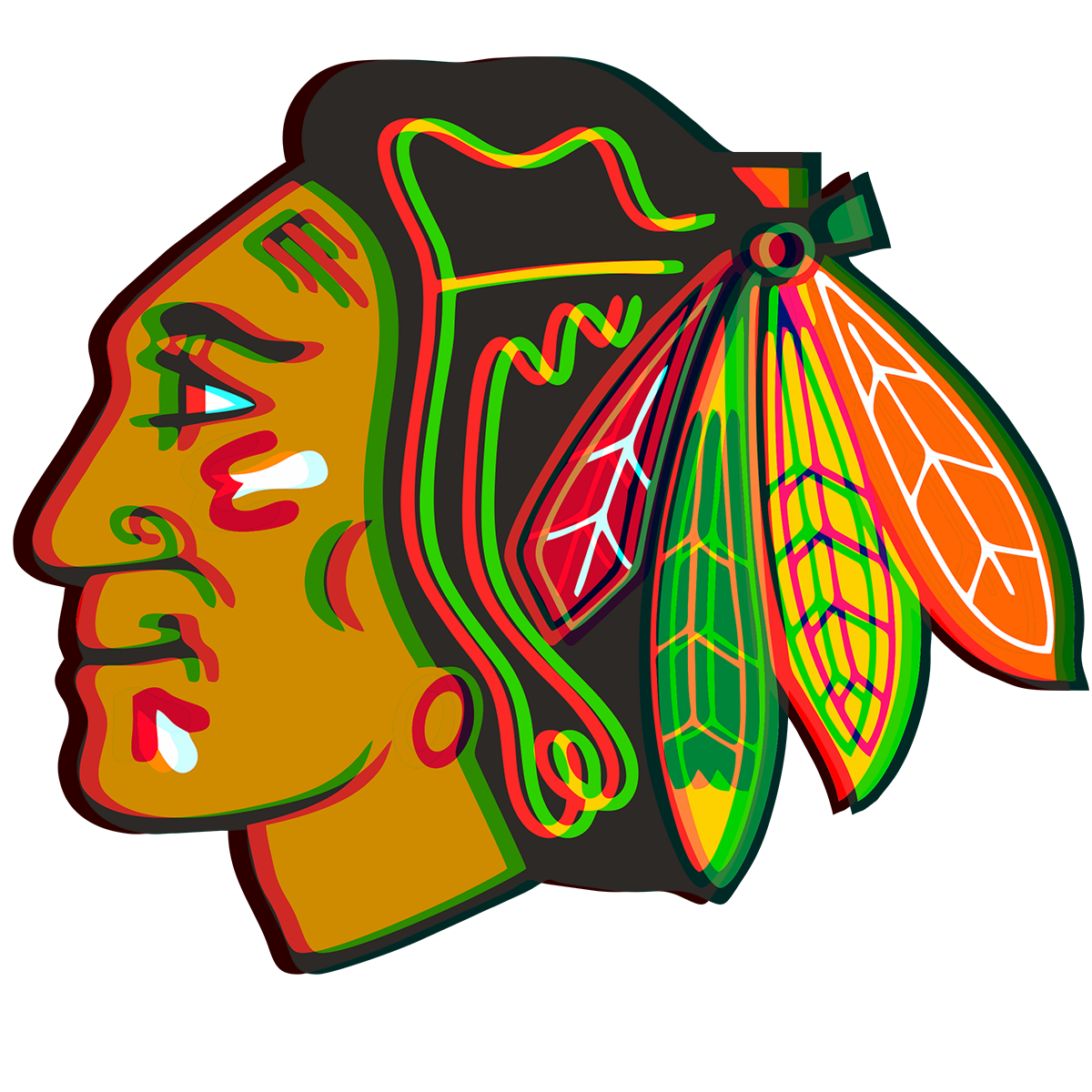 Phantom Chicago Blackhawks logo vinyl decal